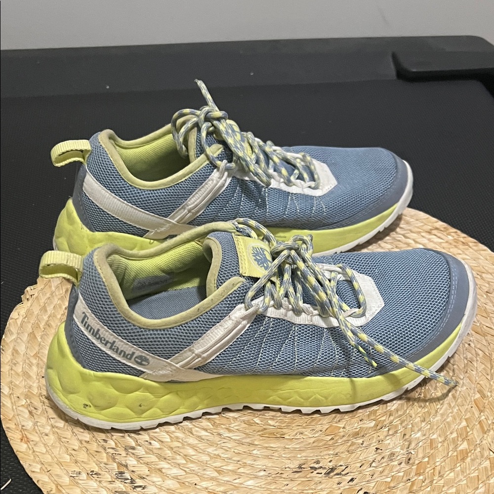 Timberland Blue and Lime Green Athletic Shoes